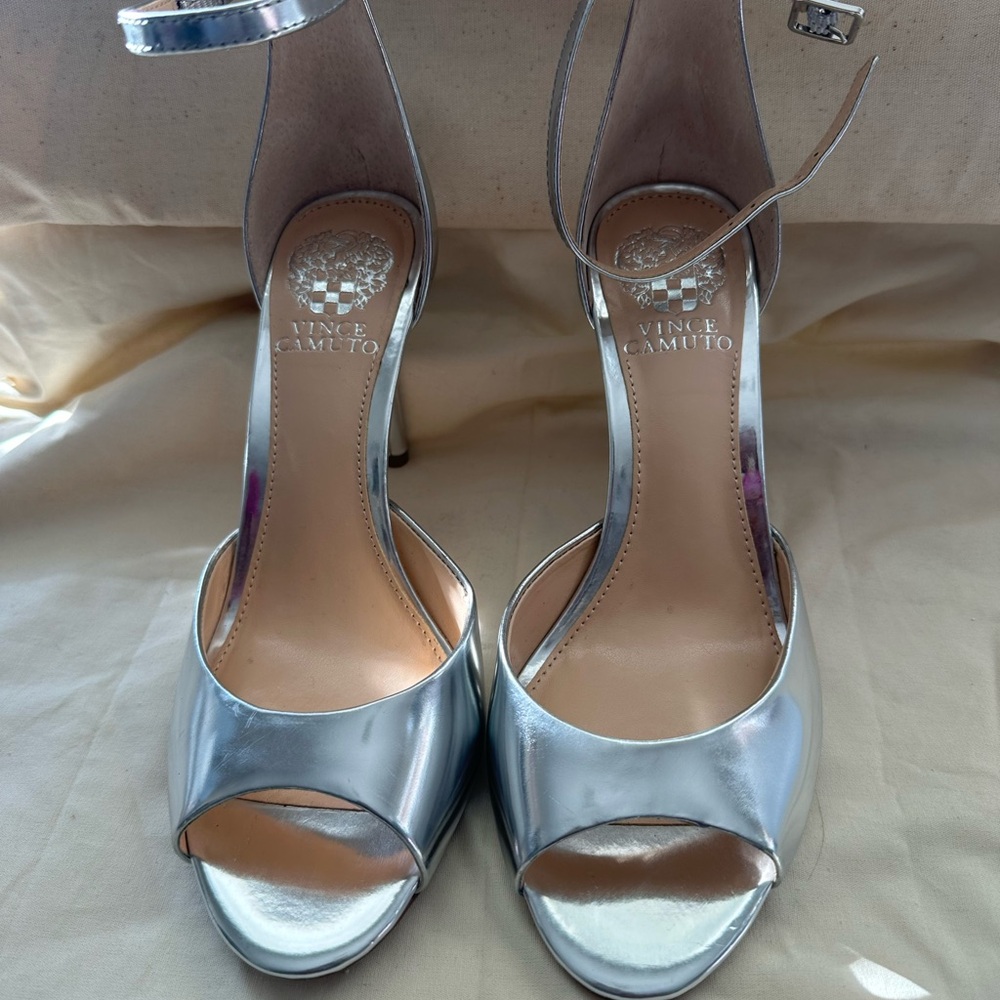 Vince Camuto Metallic Silver Heels